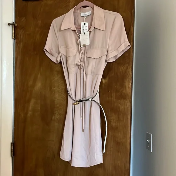 L'Academie | Dresses | Lacademie Lace Up Silk Tshirt Dress | Poshmark